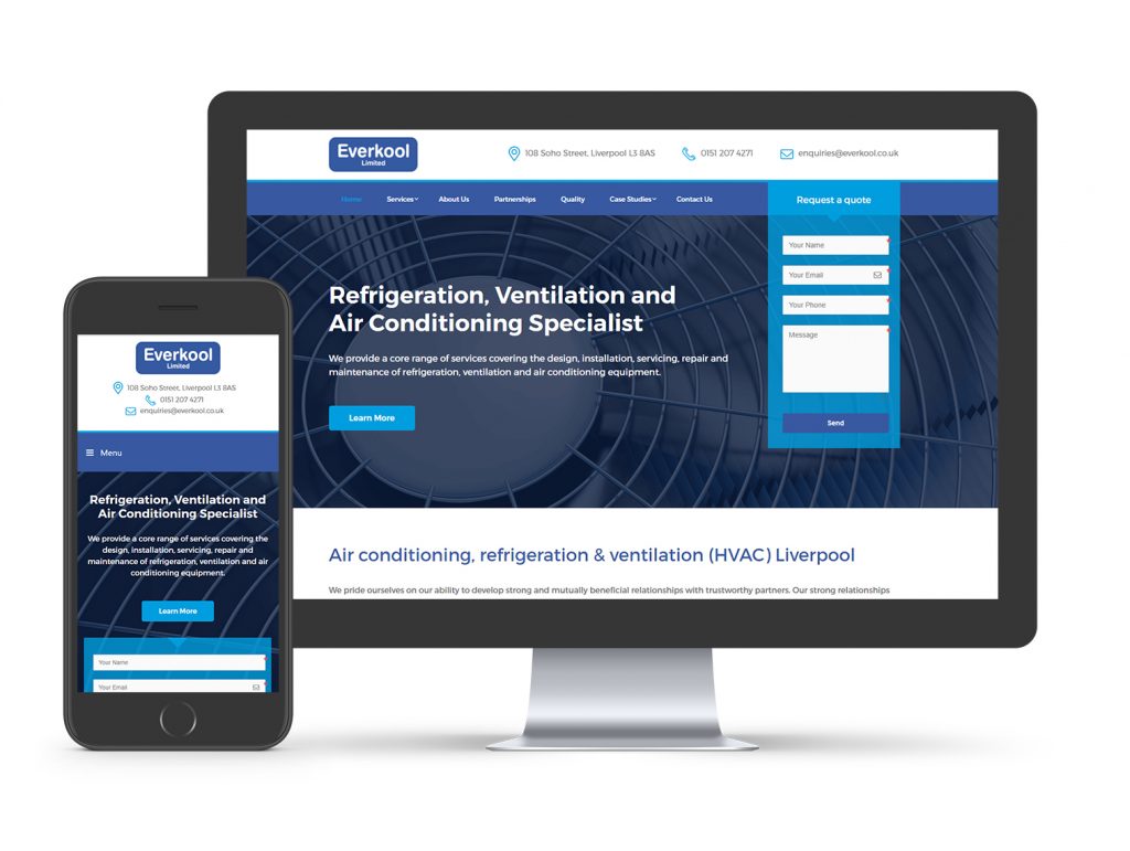 Everkool website homepage design