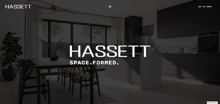 Hassett Homes housebuilder website homepage, built by Digital Approach