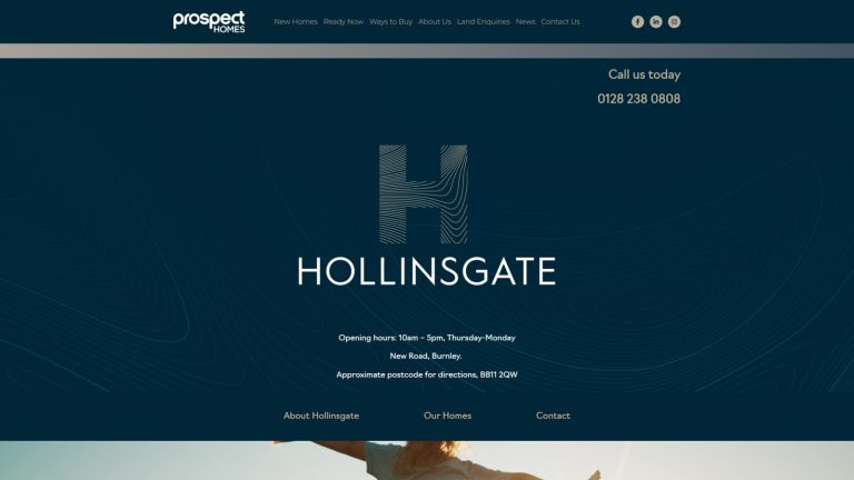 Hollinsgate development page on the Prospect Homes website